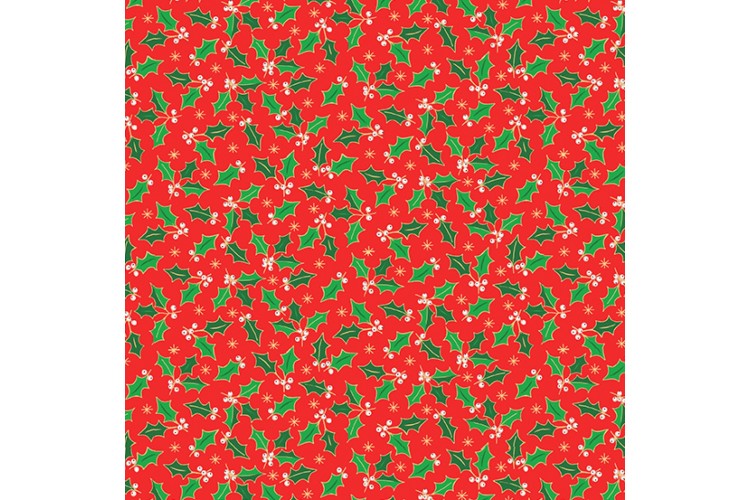 Santas Christmas by Makower UK - Holly 112cm Wide 100% Cotton 