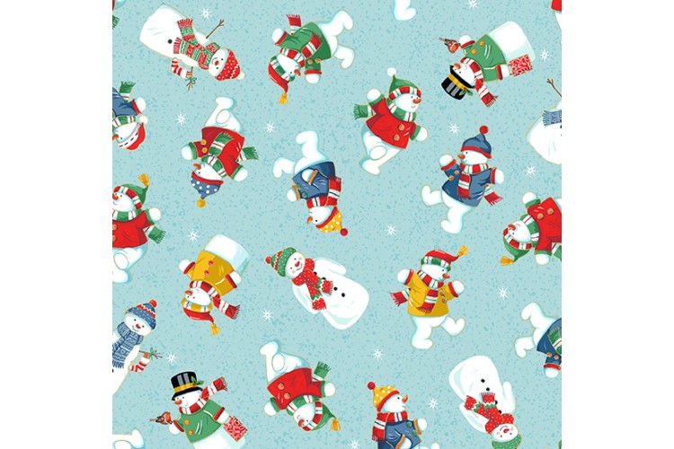 Santas Christmas by Makower UK - Snowman 112cm Wide 100% Cotton 