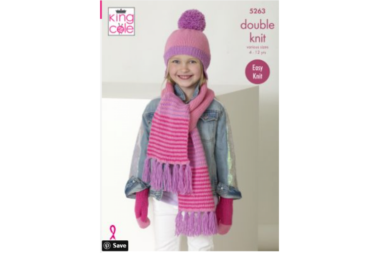 Scarves, Helmets & Mitts Knitted in Big Value DK 50g - 5263