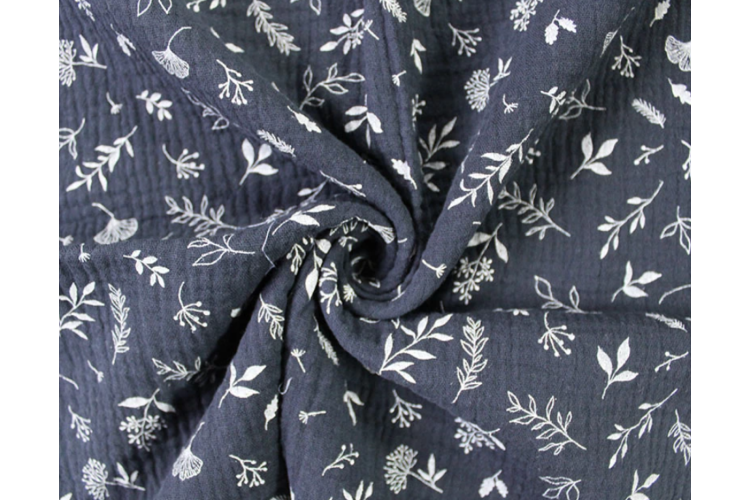 Scattered Vines Double Gauze 100% Cotton 130cm Wide