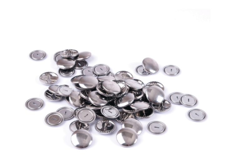 Self-Cover Buttons, Metal Top, 19mm