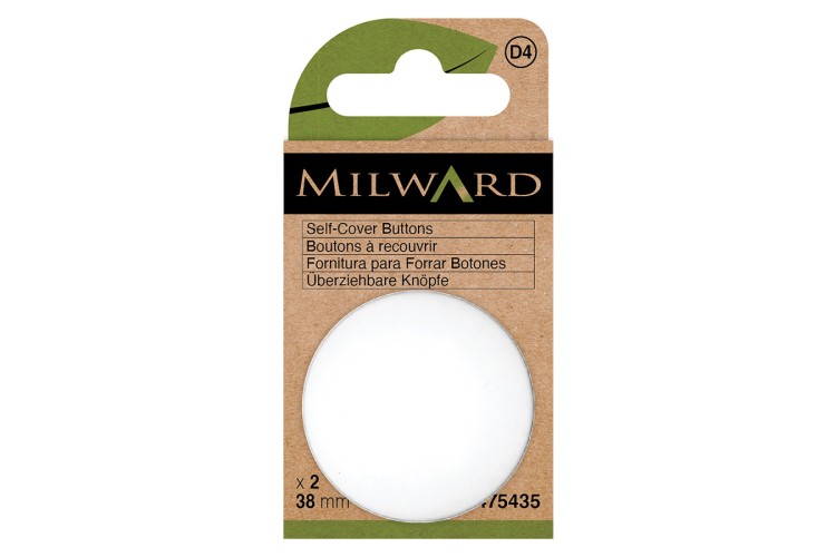 Self-Cover Buttons, Nylon, 38mm, 2 sets