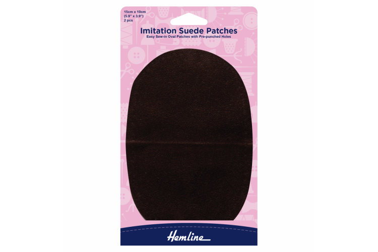 Sew-on Imitation Suede Patches, Brown - 10 x 15cm