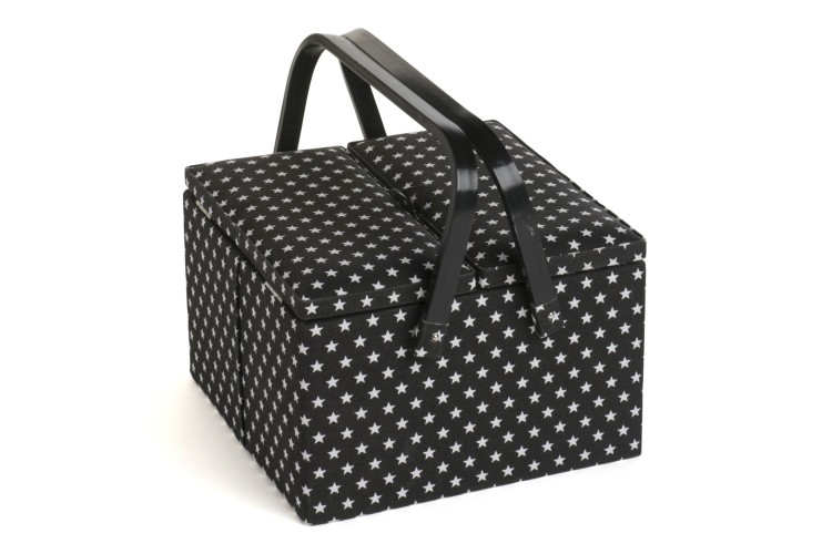 Sewing Box - Large Twin Lid - Black Star