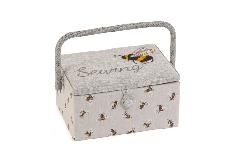 Sewing Box (M) Embroidered Lid - Sewing Bee