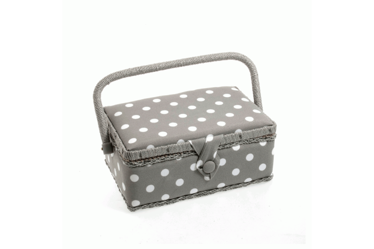 Sewing Box Rectangle Size Small - Grey Spot