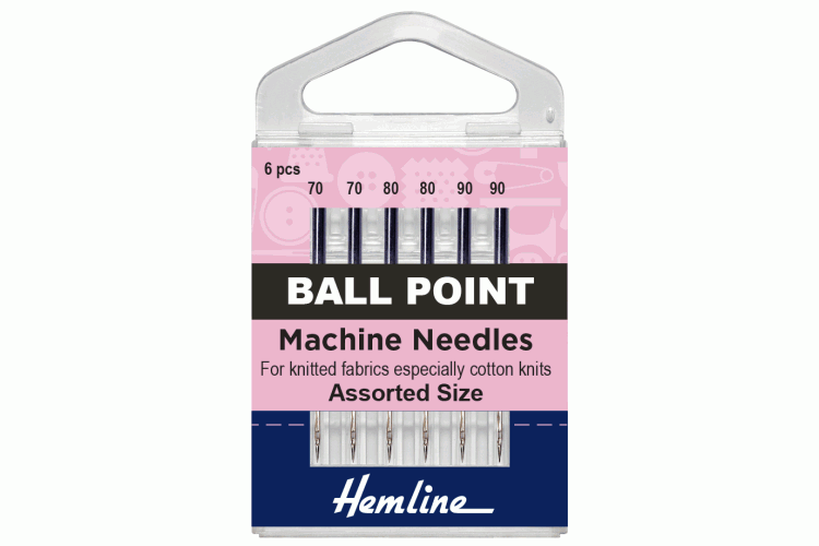 Sewing Machine Needles, Ball Point, Mixed, 5 Pieces