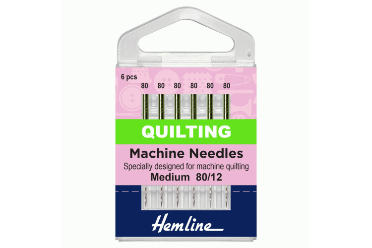 Sewing Machine Needles, Quilting, Medium 80/12, 5 Pieces