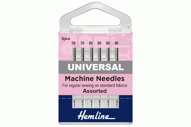Sewing Machine Needles, Universal, Assorted, Pack of 5