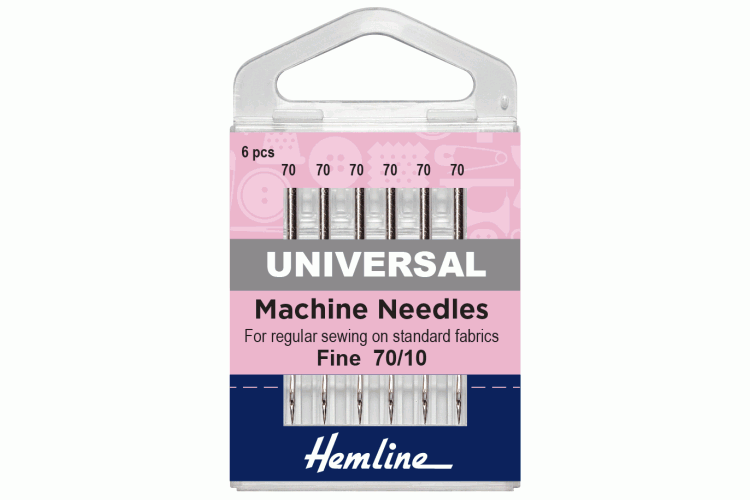 Sewing Machine Needles, Universal, Fine 70/10, 5 Pieces
