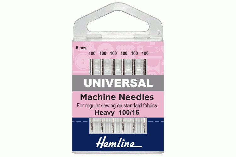 Sewing Machine Needles, Universal, Heavy 100/16, 5 Pieces