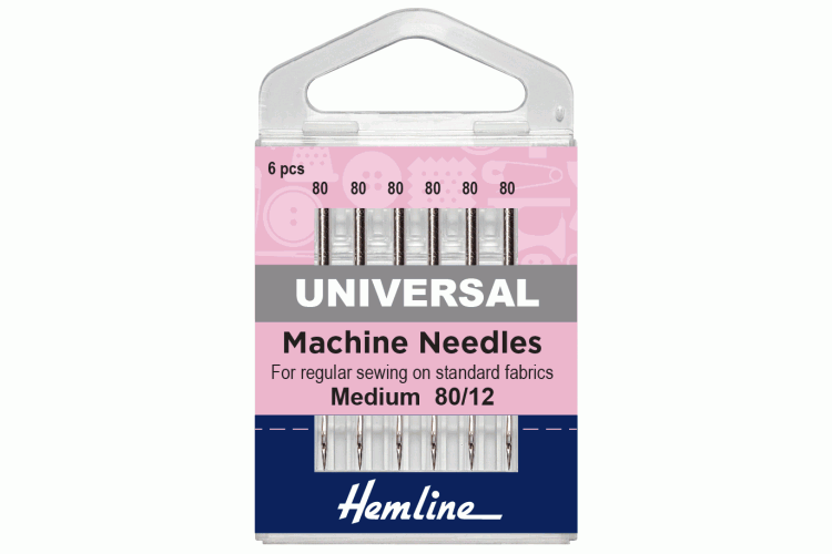 Sewing Machine Needles, Universal, Medium 80/12, 5 Pieces