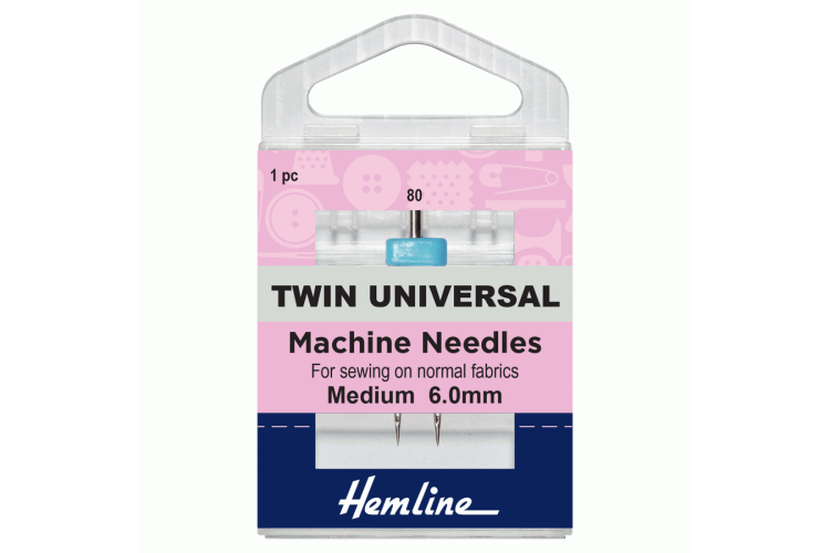 Sewing Machine Needles Twin Universal 100/16, 6mm 1 Piece