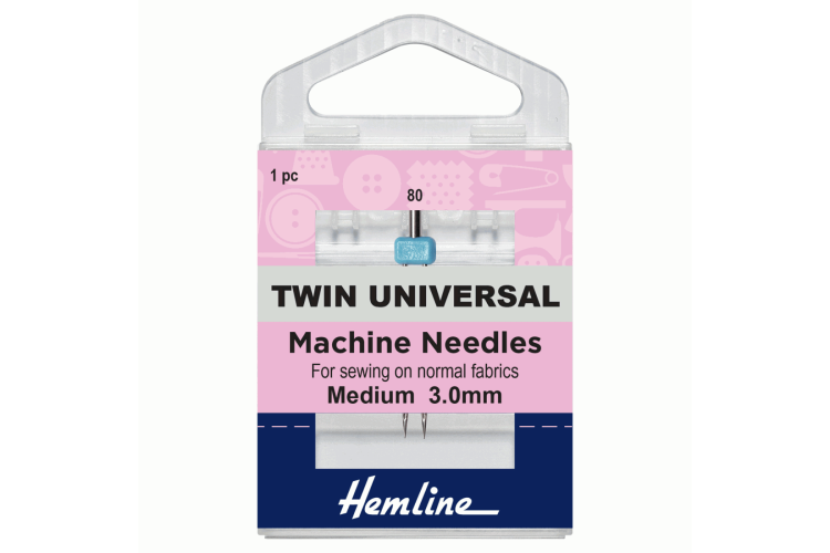 Sewing Machine Needles Twin Universal 80/12, 3mm 1 Piece