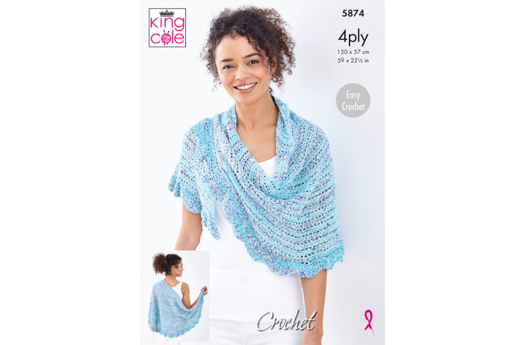 Shawls Crocheted in Summer 4ply - 5874