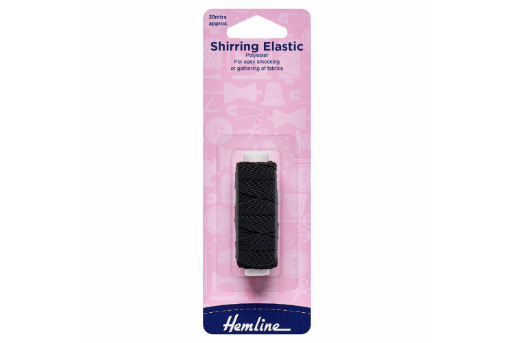 Shirring Elastic, Polyester Black