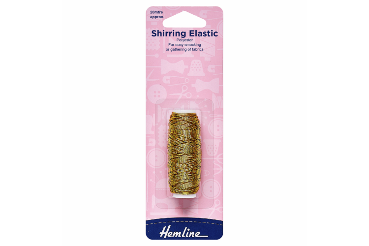 Shirring Elastic, Polyester Gold