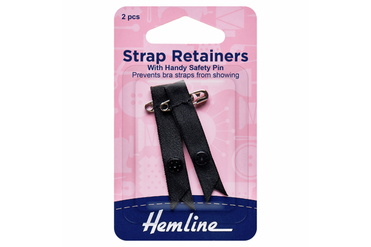 Shoulder Strap Retainer with Safety Pin, Black