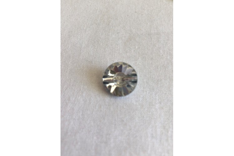 Silver Crystal Resin 16mm, Shank Button