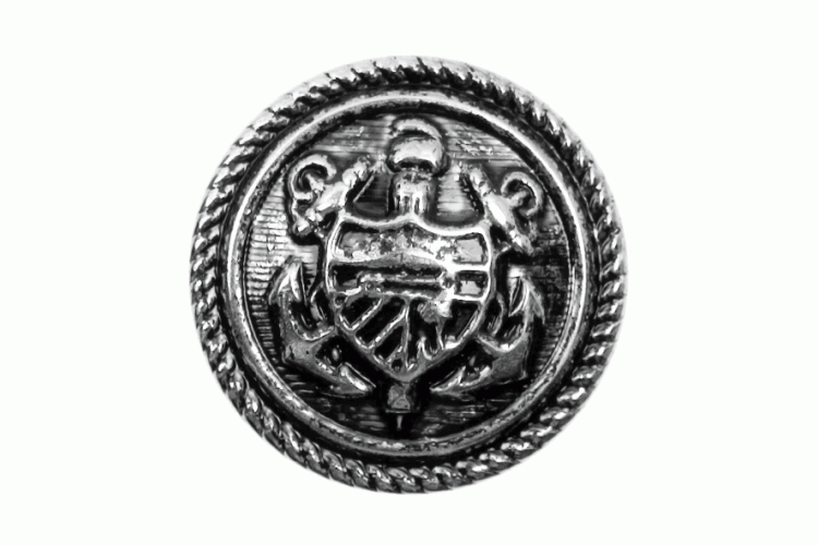 Silver Metal Shield, 15mm Shank Button