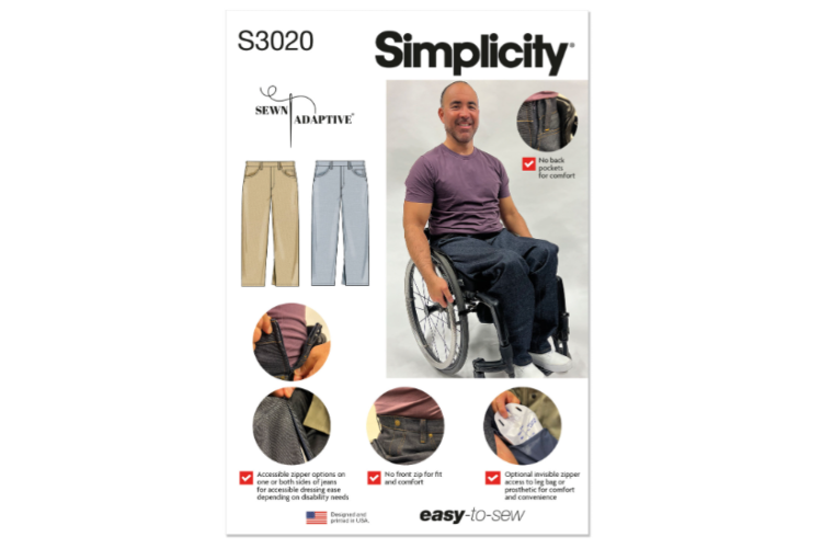 Simplicity S3020 Unisex Adaptive Jeans by Sewn Adaptive