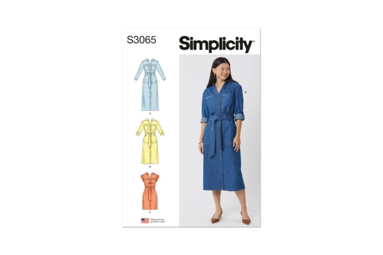 Simplicity S3065 Misses' and Women's Dresses with Tie Belt