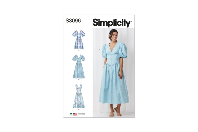 Simplicity S3096 Misses' and Women's Dress with Length and Sleeve Variations