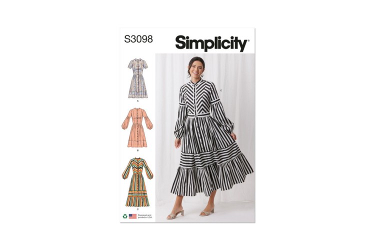 Simplicity S3098 Misses' Dress with Sleeve and Length Variations 