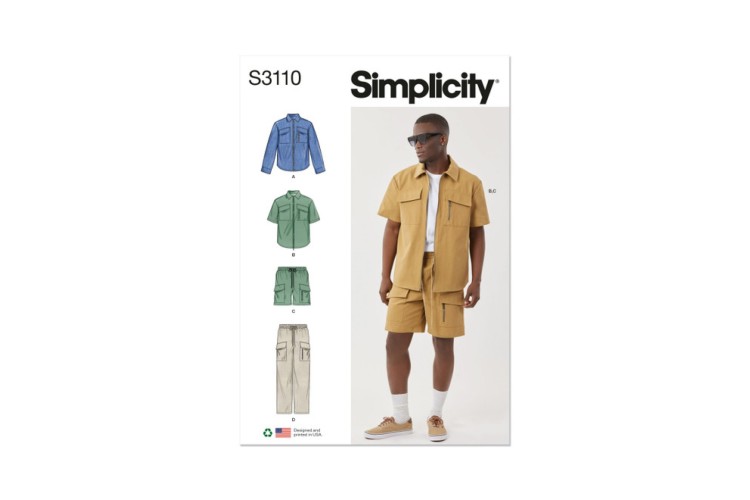 Simplicity S3110 Men's Shirts, Shorts and Pants