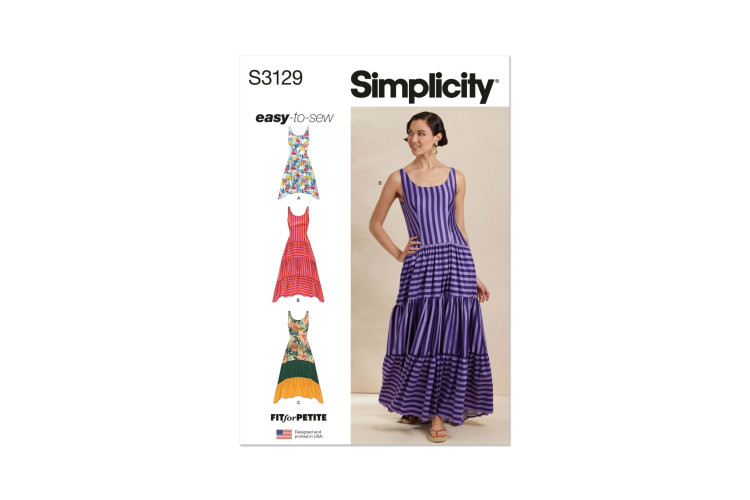 Simplicity S3129 Misses' Dresses with Petite Lines