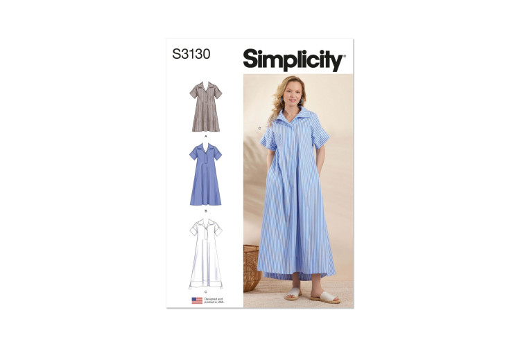 Simplicity S3130 Misses' Collared Dress in Three Lengths