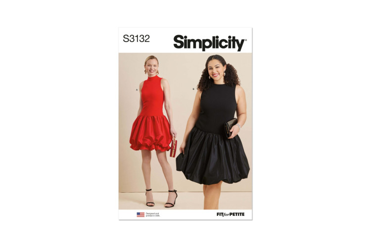 Simplicity S3132 Misses' and Women's Dress in Two Lengths with Petite Lines