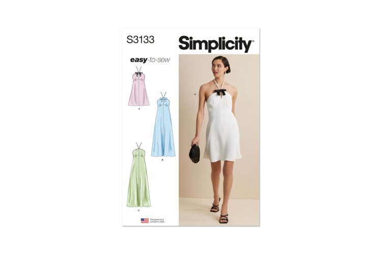 Simplicity S3133 Misses' Halter Dress in Two Lengths