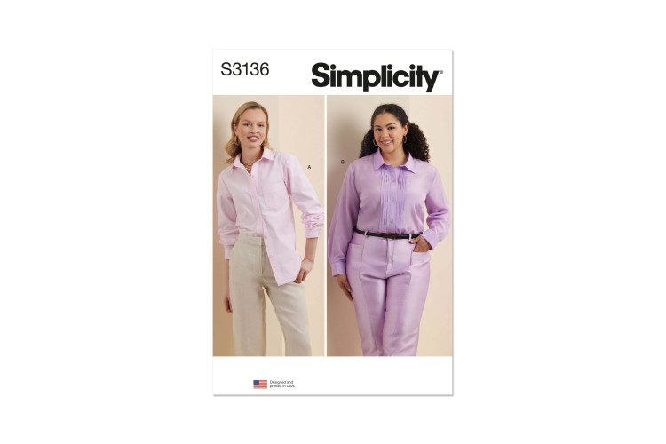 Simplicity S3136 Misses' and Women's Button Up Shirt