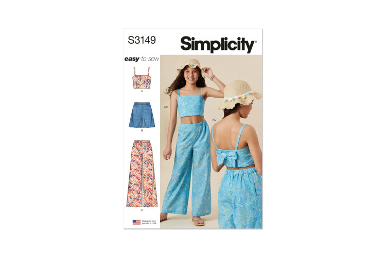 Simplicity S3149 Girls' Top, Shorts and Pants