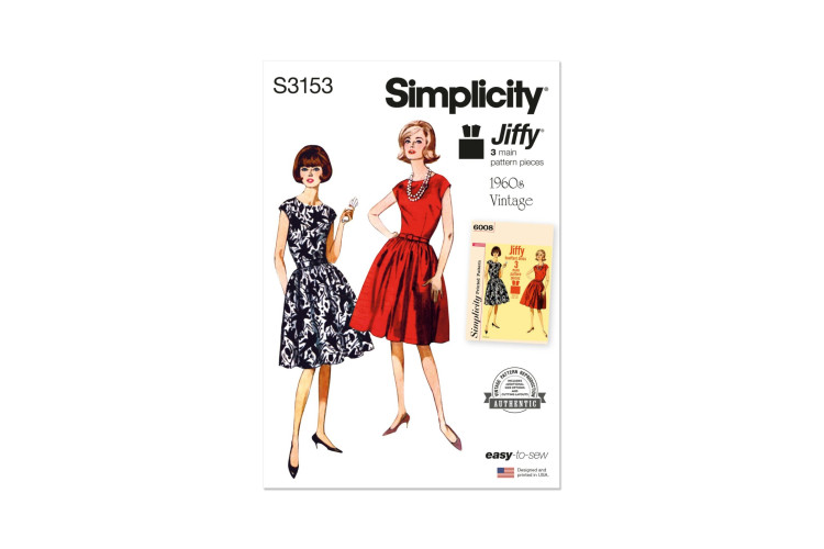 Simplicity S3153 - 1960s Misses' One Piece Jiffy Dress