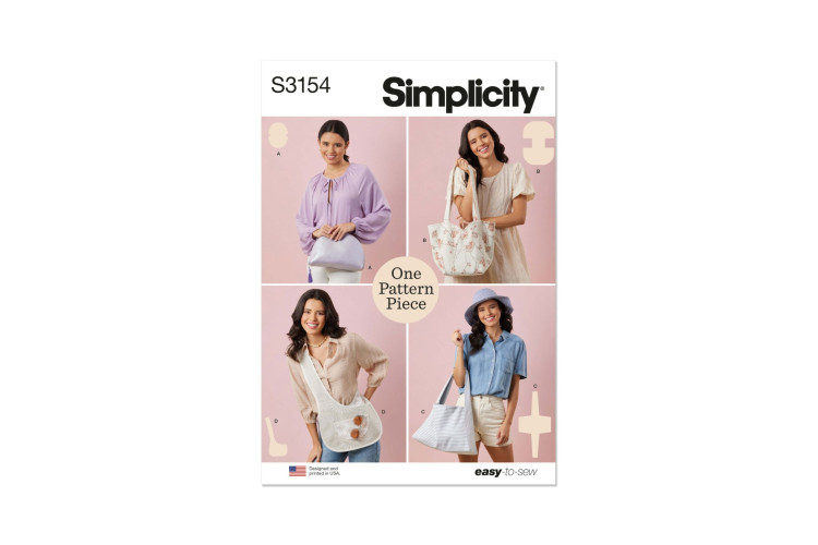Simplicity S3154 One Pattern Piece Bags