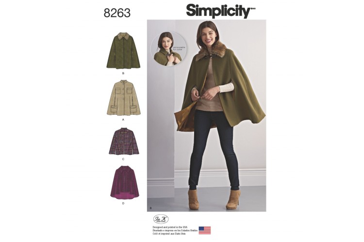 Simplicity S8263 Misses' Capes and Capelets