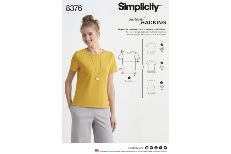 Simplicity S8376 Misses' Knit Top with Multiple Pieces for Design Hacking
