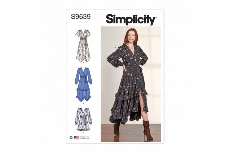 Simplicity S9639 Misses' Midi Wrap Dress