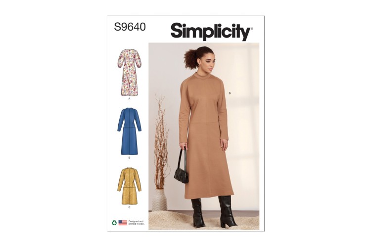 Simplicity S9640 Misses' Dolman Sleeve Dresses