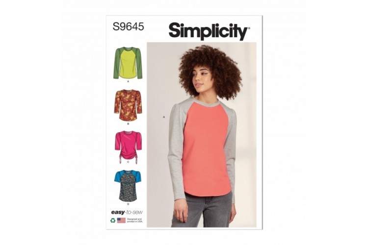 Simplicity S9645 Misses' Knit Tops