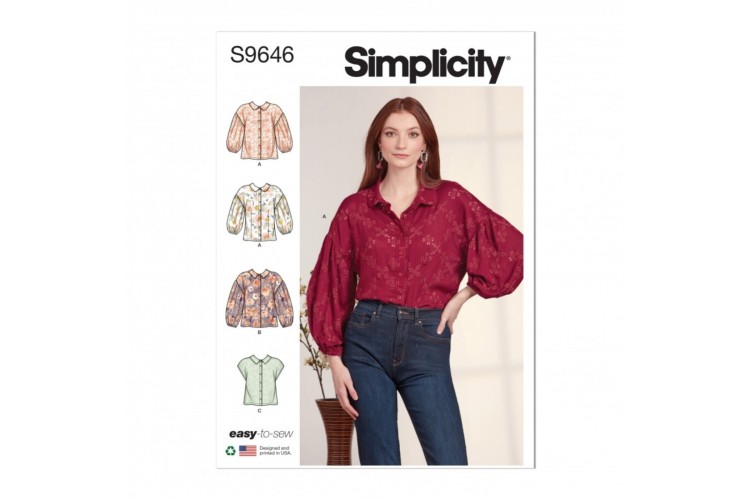 Simplicity S9646 Misses' Button Down Top