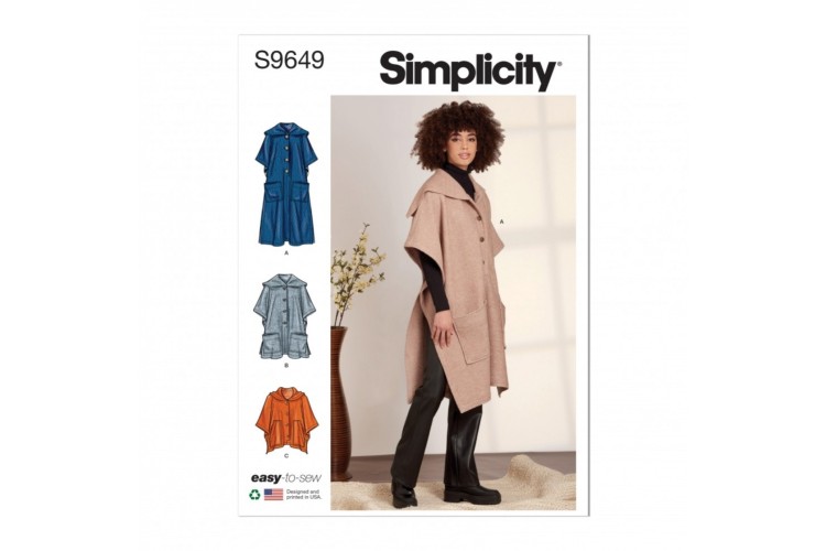 Simplicity S9649 Misses' Ponchos