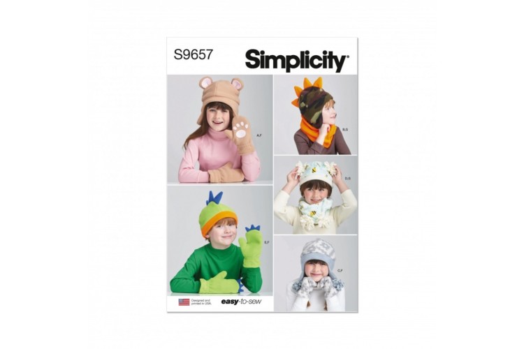 Simplicity S9657 Children's Hats and Mittens and Cowl Scarves