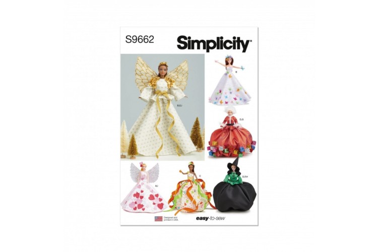 Simplicity S9662 Holiday Fashion Doll Clothes
