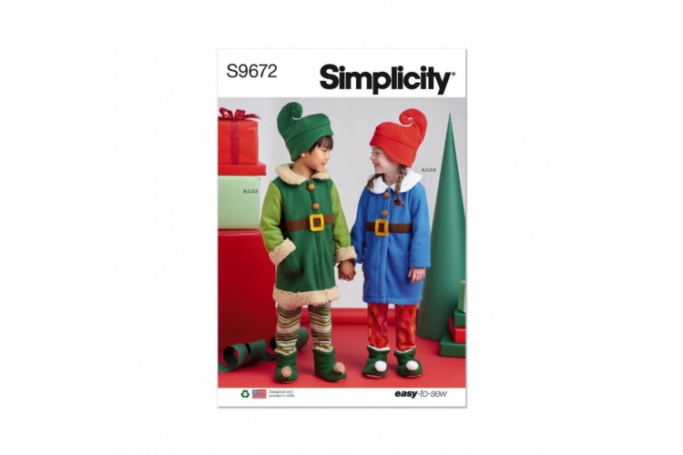Simplicity S9672 Children's Robes, Top, Trousers, Hat and Slippers in Sizes S-M-L