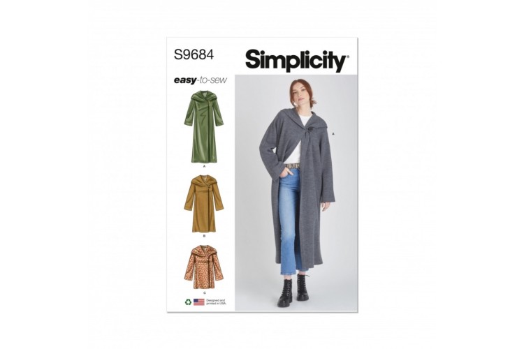 Simplicity S9684 Misses' Hooded Coats and Jacket with Length Variations