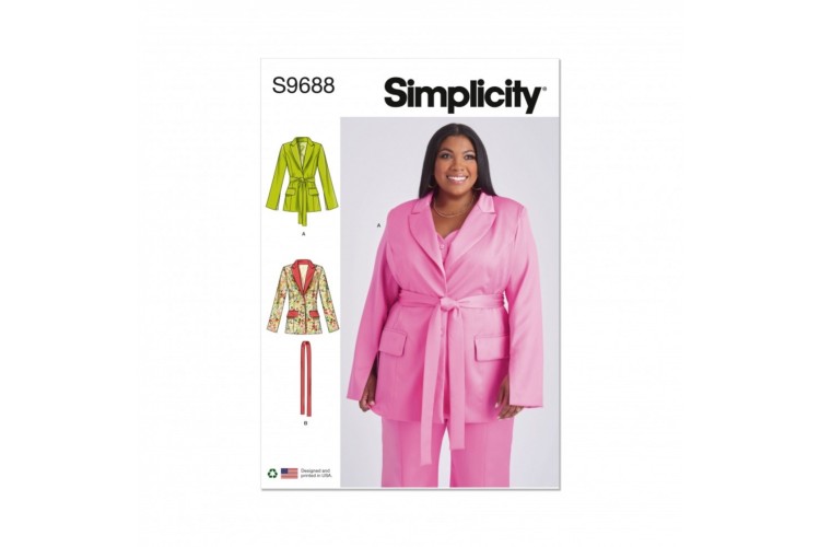 Simplicity S9688 Misses' and Women's Jacket with Tie Belt