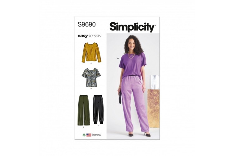 Simplicity S9690 Misses' Tops and Pull-On Trousers